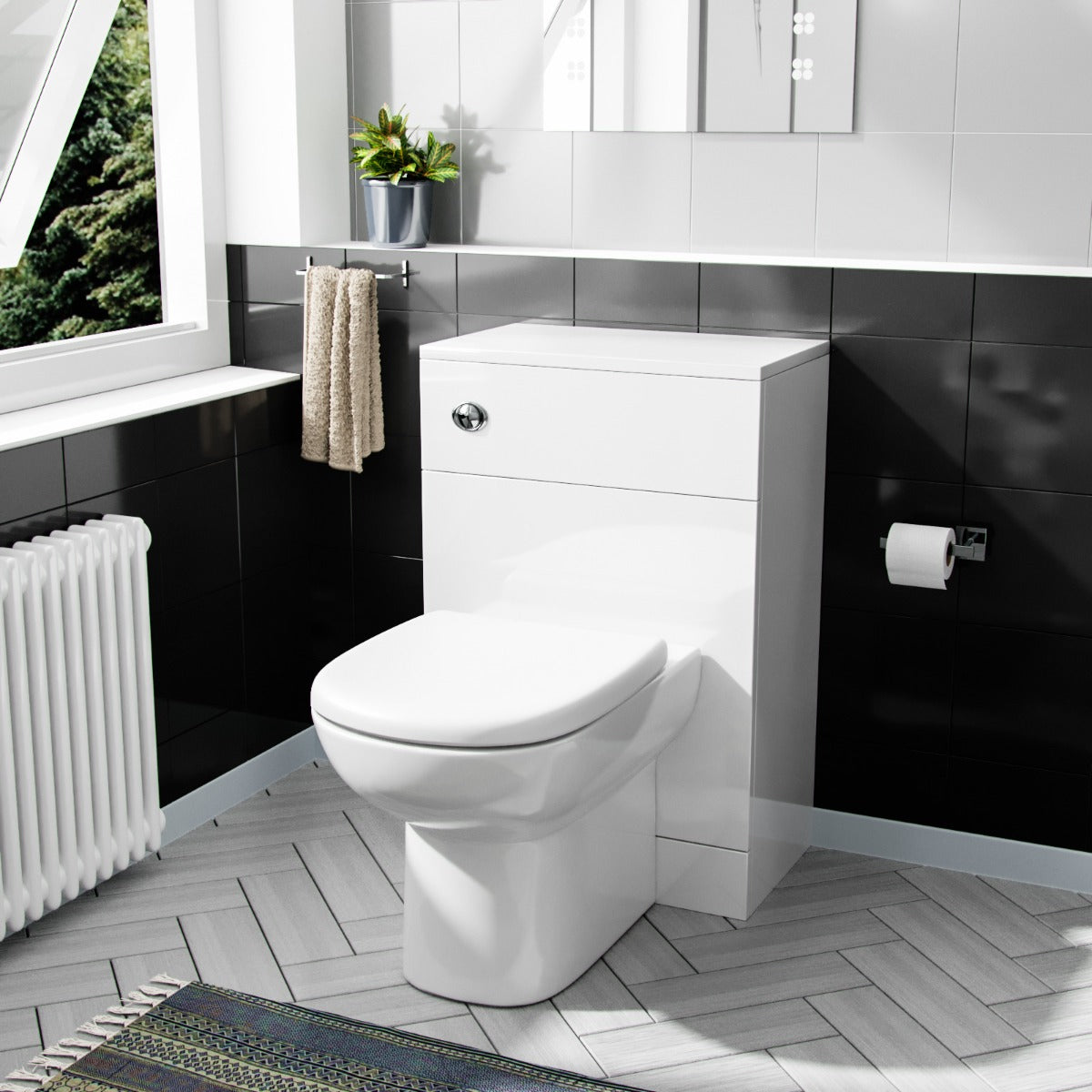 Wc Post Ellen Back To Wall WC Unit & BTW Toilet Pan White