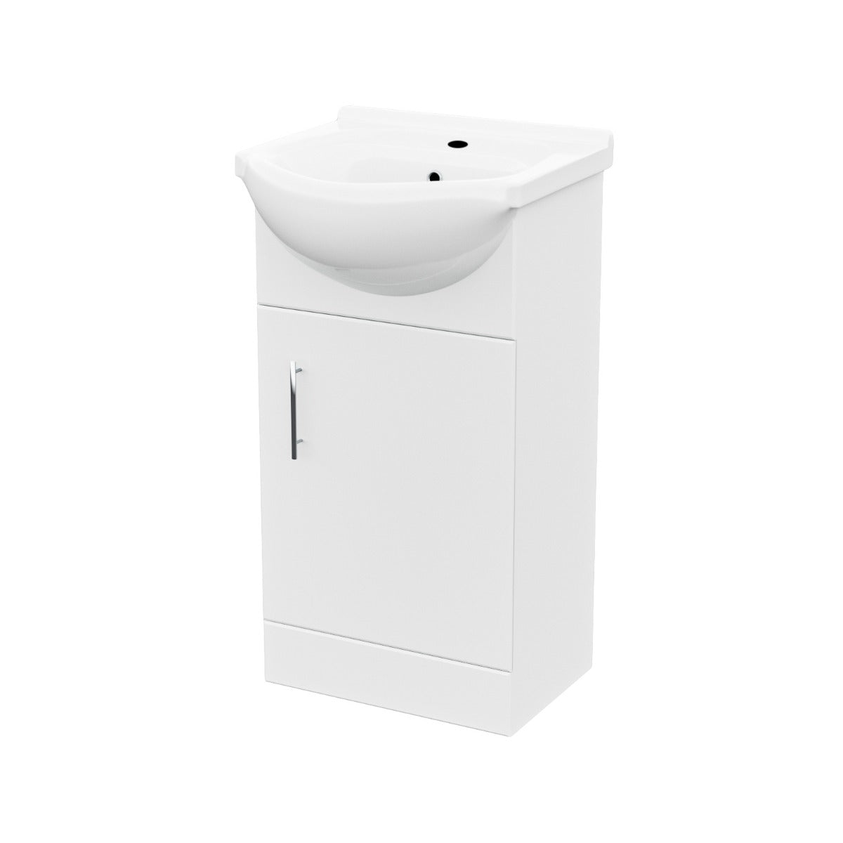 Ellen 450mm Floorstanding Vanity Basin Unit, Mini Mono Basin Tap & Waste White
