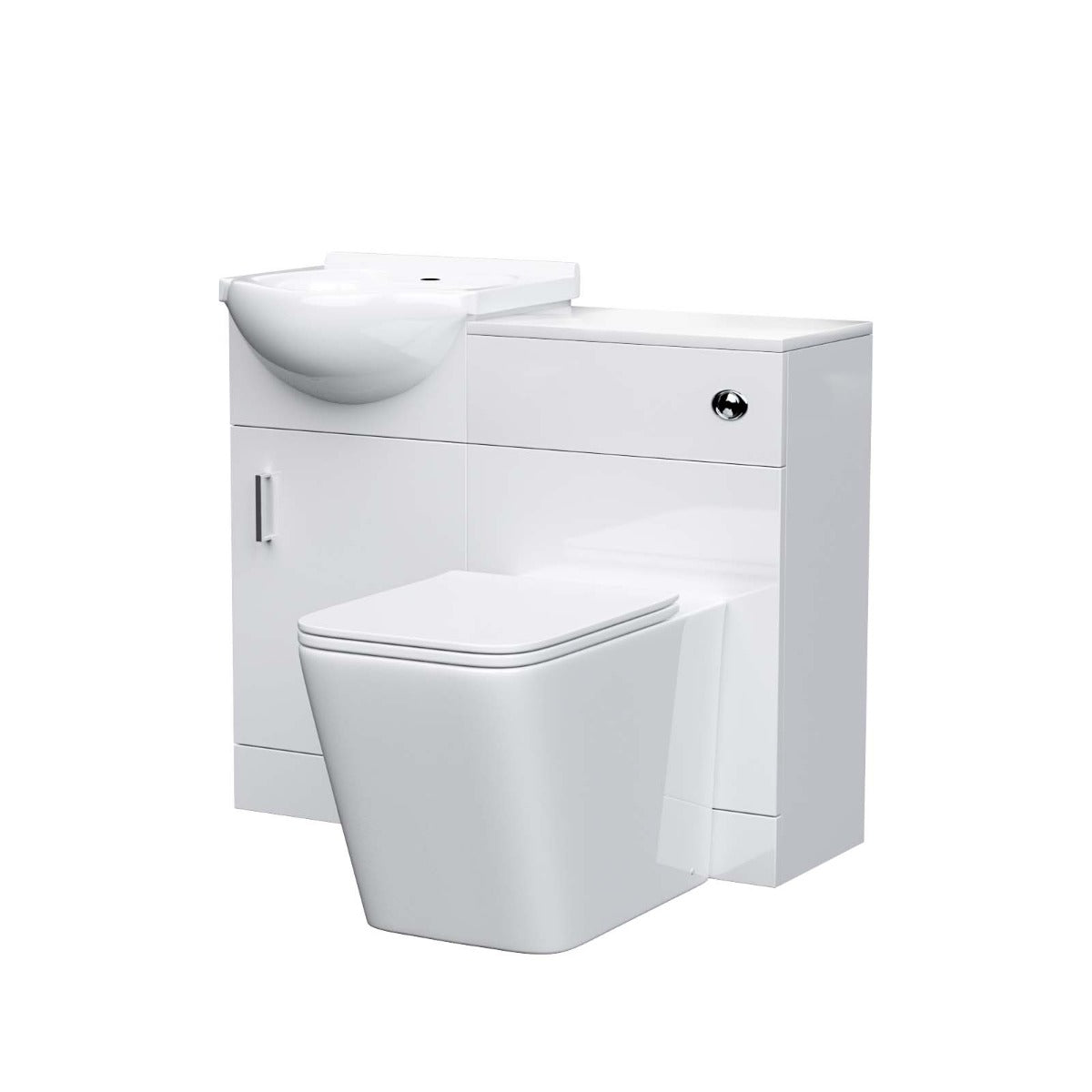 Ellen 450mm Vanity Basin Unit, WC Unit & Elora Back To Wall Toilet White