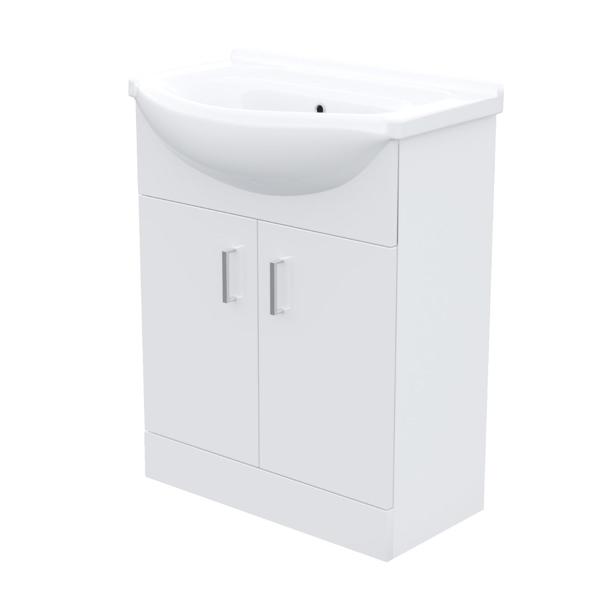 Ellen 550mm Gloss White Floorstanding Vanity Basin Unit Flat Pack & Rimless Close Coupled Toilet