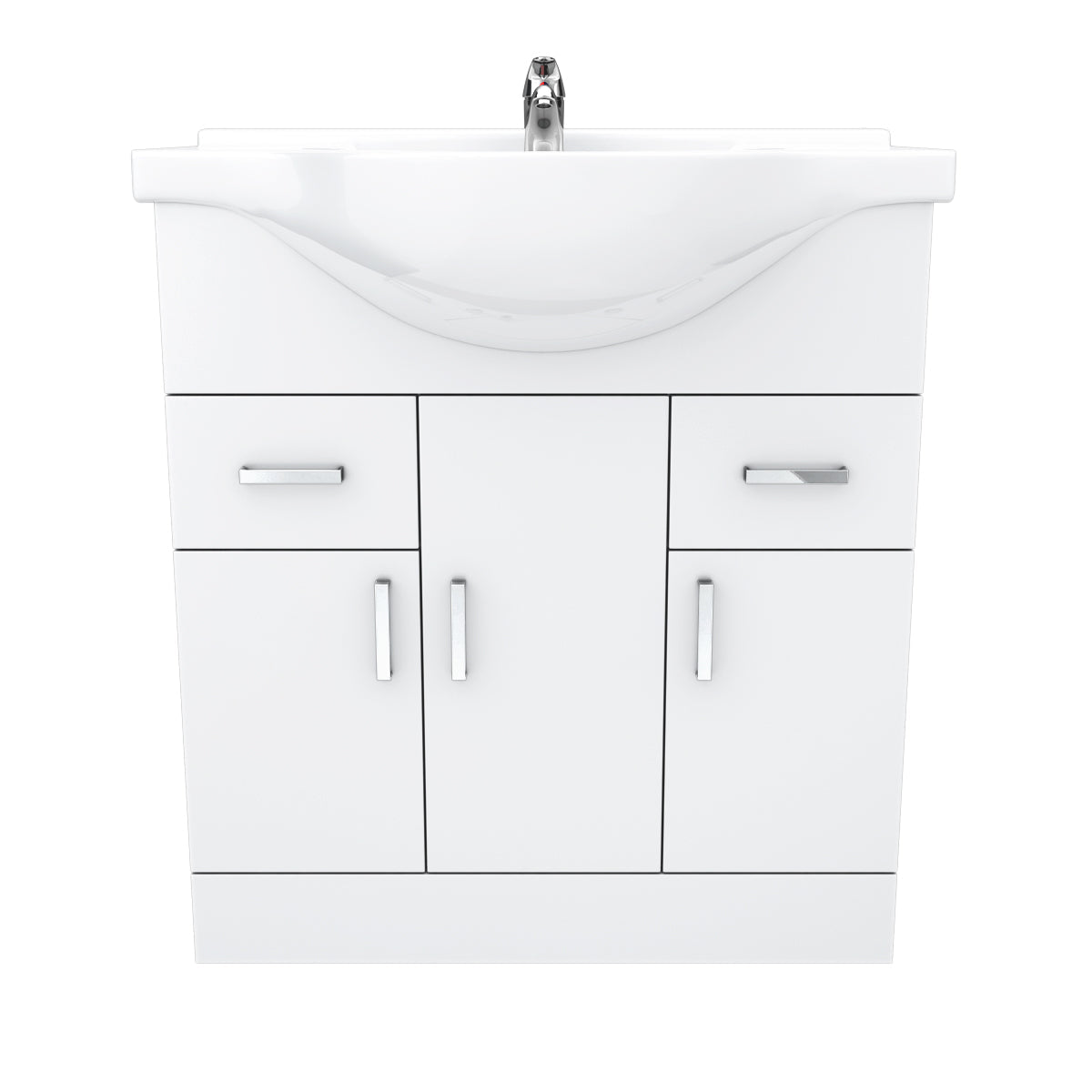 Ellen 750mm Floorstanding 3 Door Vanity Basin Unit White