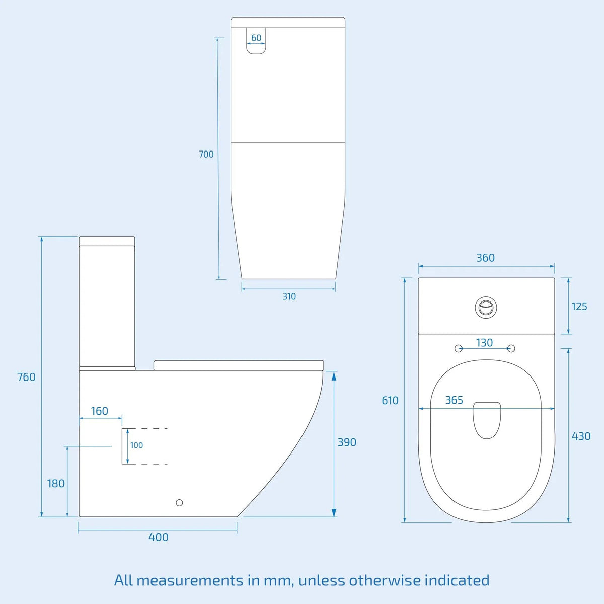 Camberly 600mm Basin Vanity Unit With Rimless Close Coupled Toilet - Anthracite