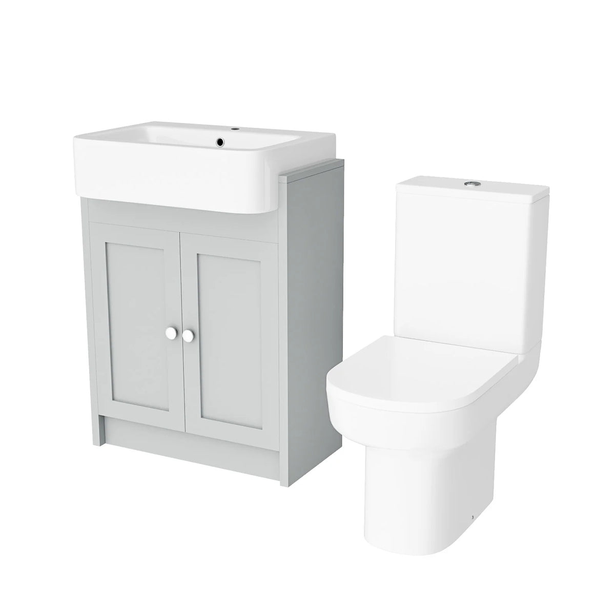 Camberly 600mm Freestanding Vanity Unit With Close Coupled Toilet - Matte Grey