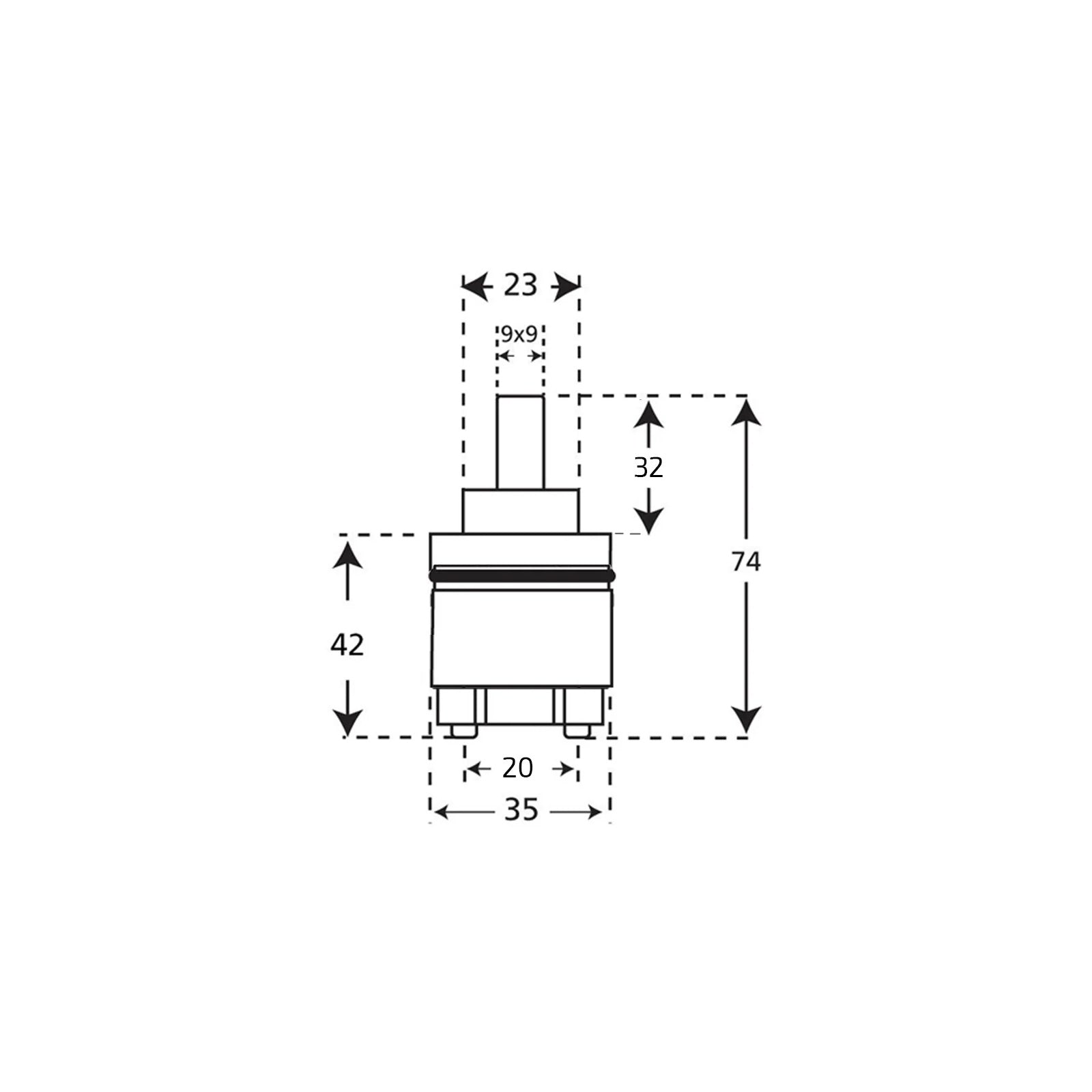 Ceramic Disc Cartridge Replacement 35 Mm For Mixer Tap