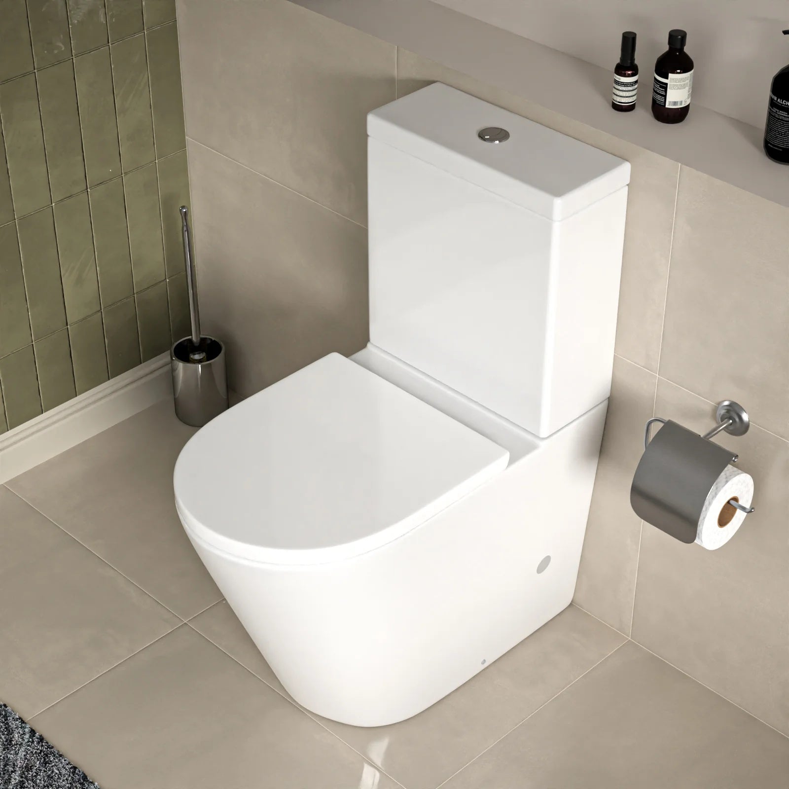 Cobley Round Comfort Height Close Coupled Cistern, Pan and Seat
