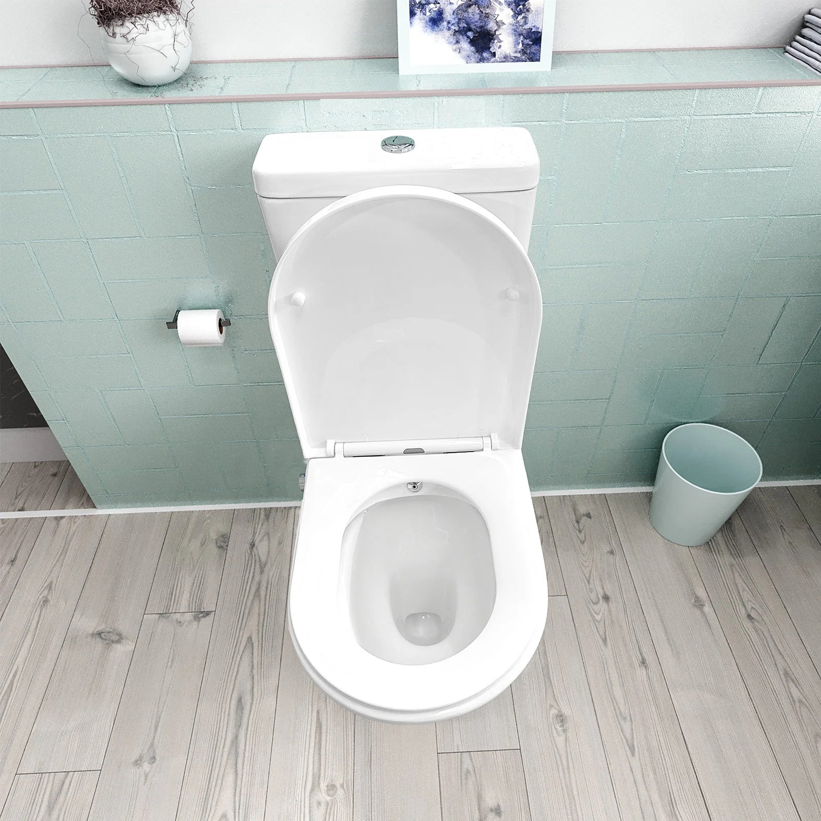 Comfort Height Close Coupled Toilet With Integrated Hot Cold Bidet Valve