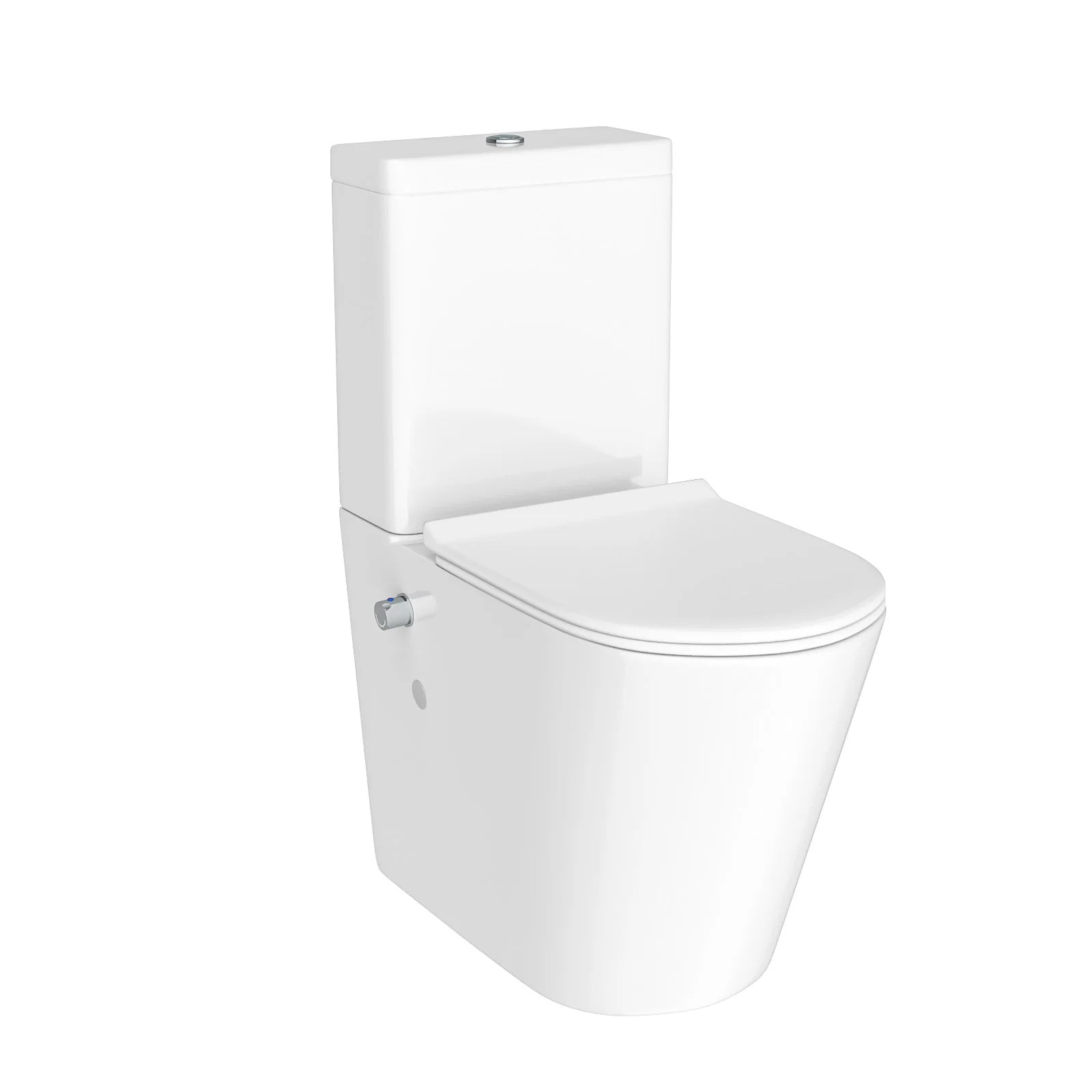 Comfort Height Close Coupled Toilet With Integrated Hot Cold Bidet Valve