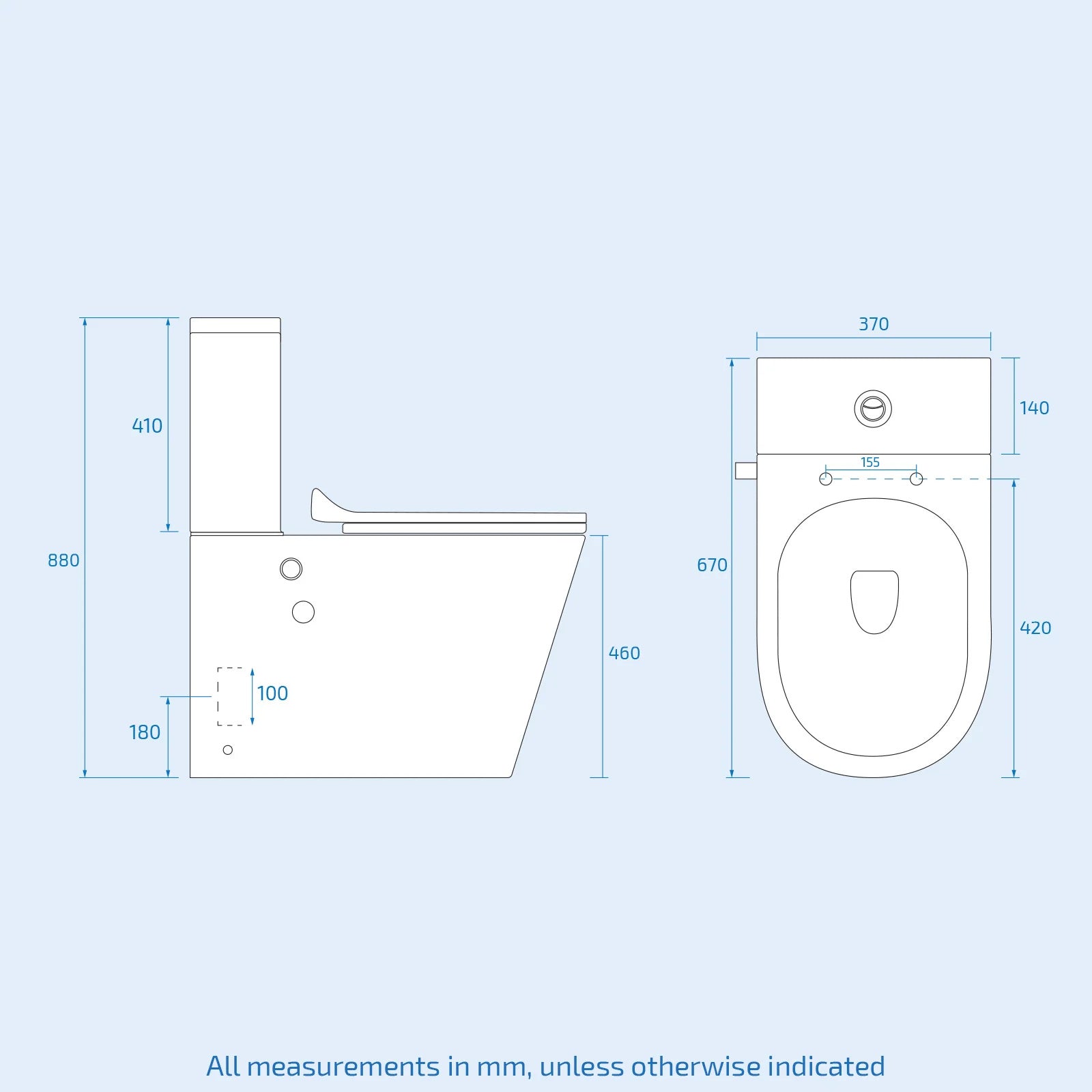Comfort Height Close Coupled Toilet With Integrated Hot Cold Bidet Valve