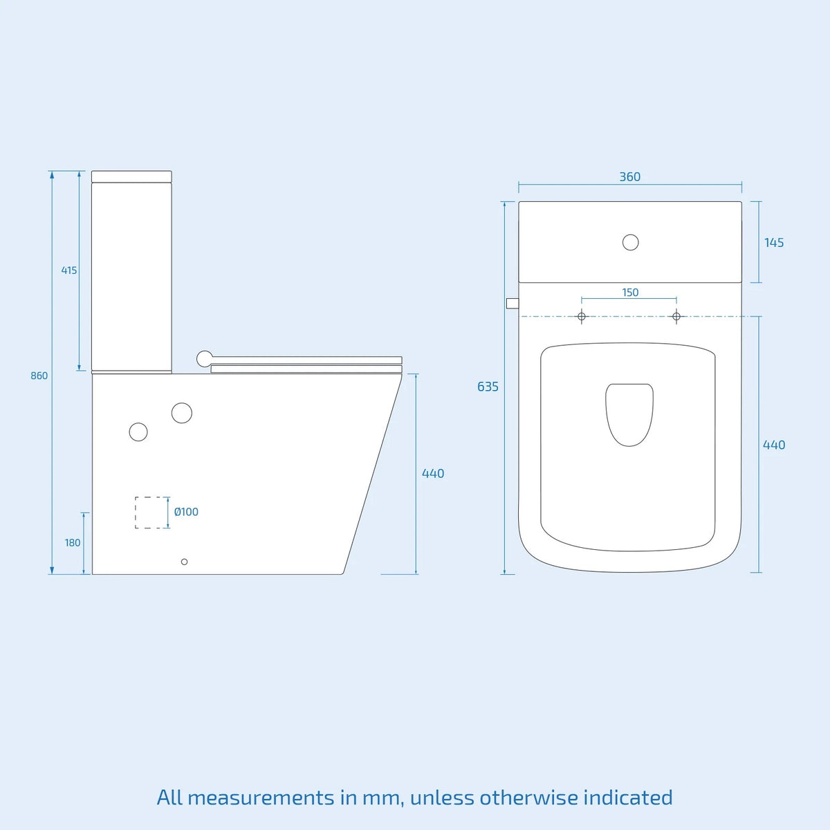 Comfort Height Close Coupled Toilet Pan With Integrated Hot Cold Bidet Valve set