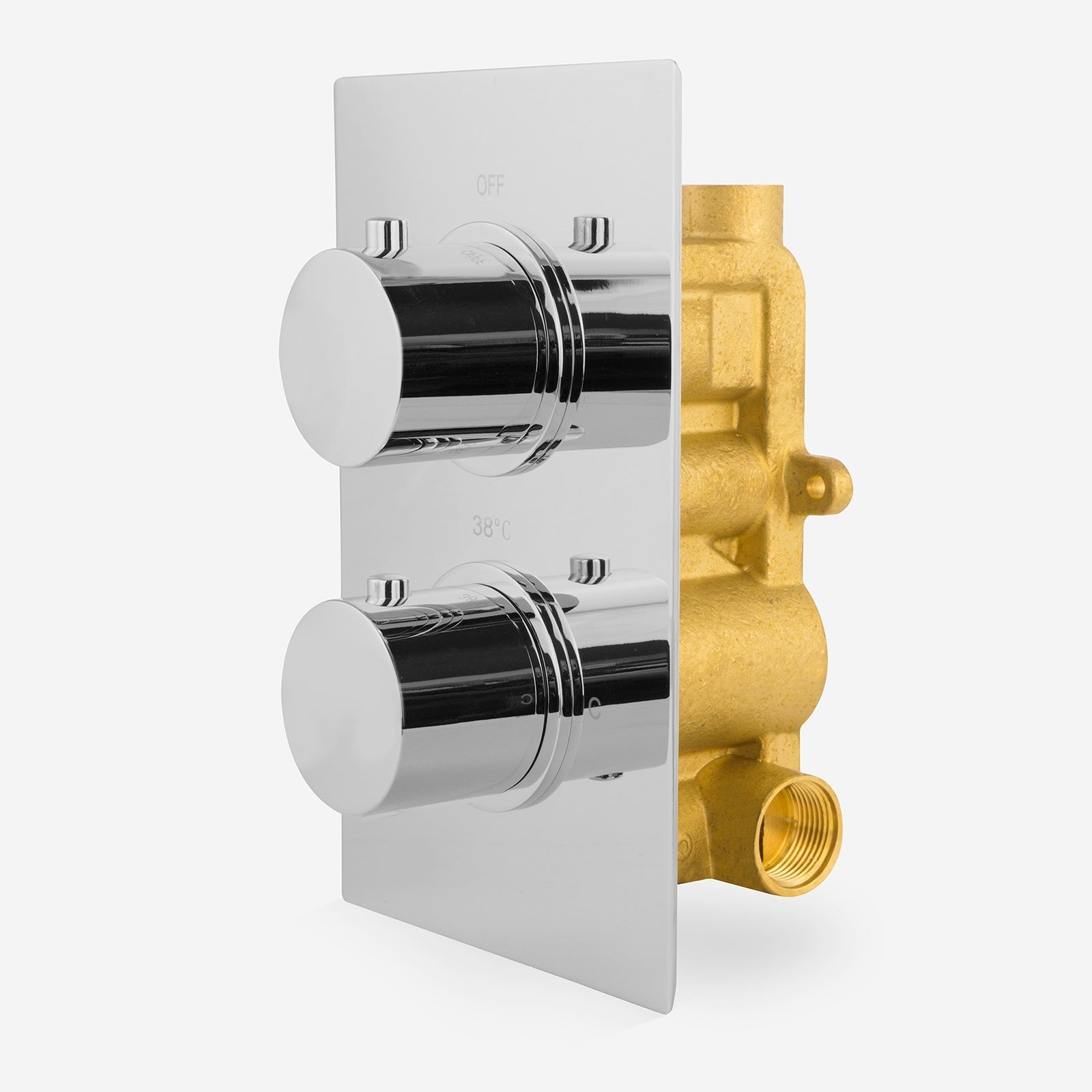 Lily Round Concealed Thermostatic Shower Valve Mixer Set LED Ceiling Head