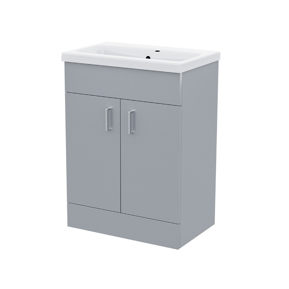 Nanuya Grey 600mm Floorstanding Vanity Basin Unit Flat Pack
