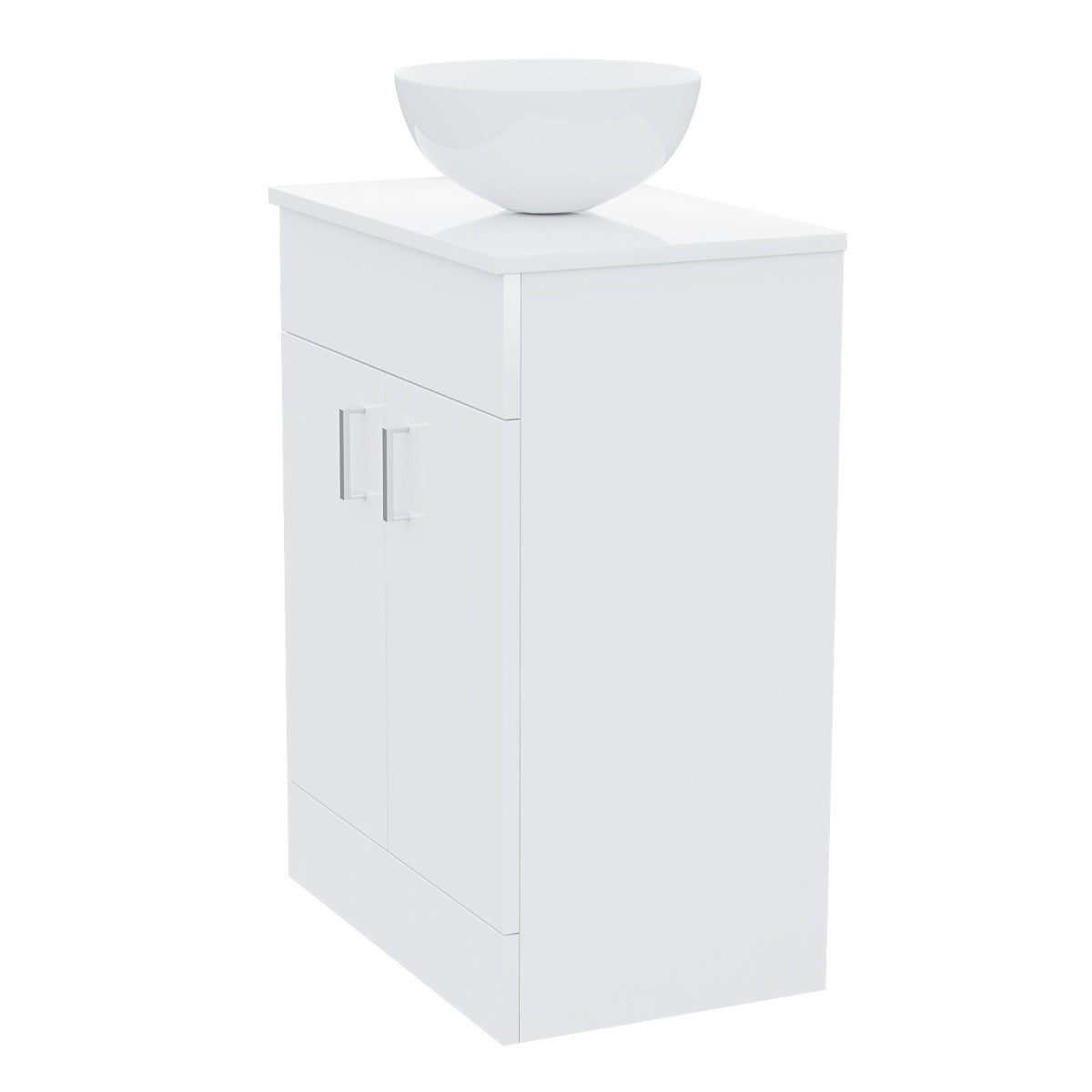 Nanuya 500mm White Vanity Cabinet And Round Bowl Counter Top Basin Sink Unit
