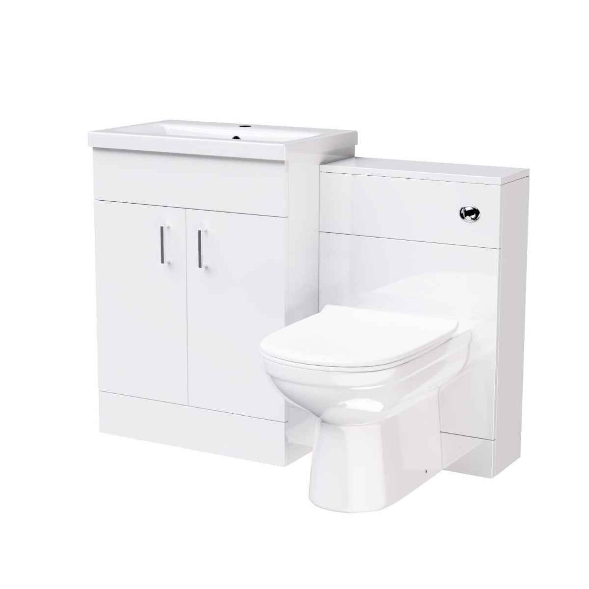 Nanuya 600mm Vanity Basin FP, WC Unit & Elso Back to Wall White