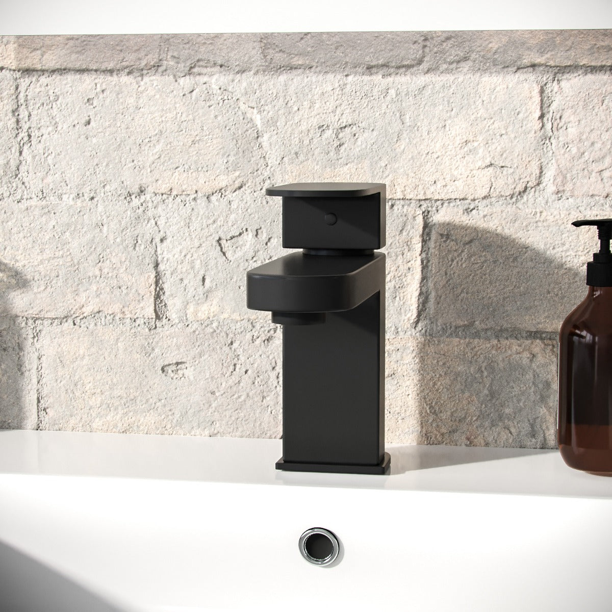 Eclipse Modern Matte Black Mono Basin Mixer Tap & Waste