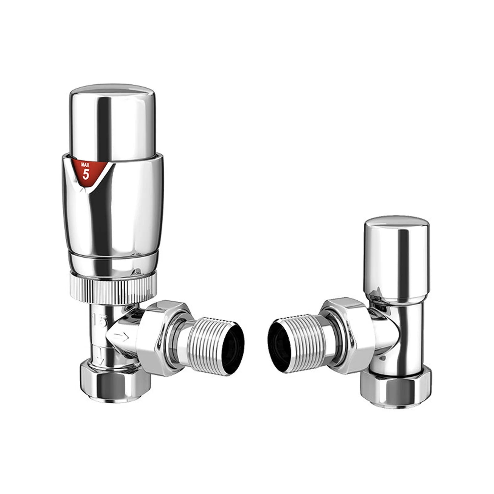 Chrome Straight Thermostatic Radiator Valves