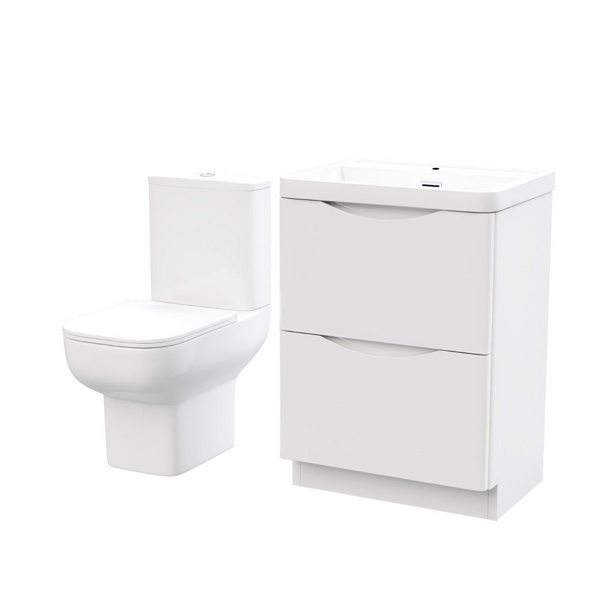 Merton 600mm 2 Drawer Vanity Basin Unit & Close Coupled Toilet