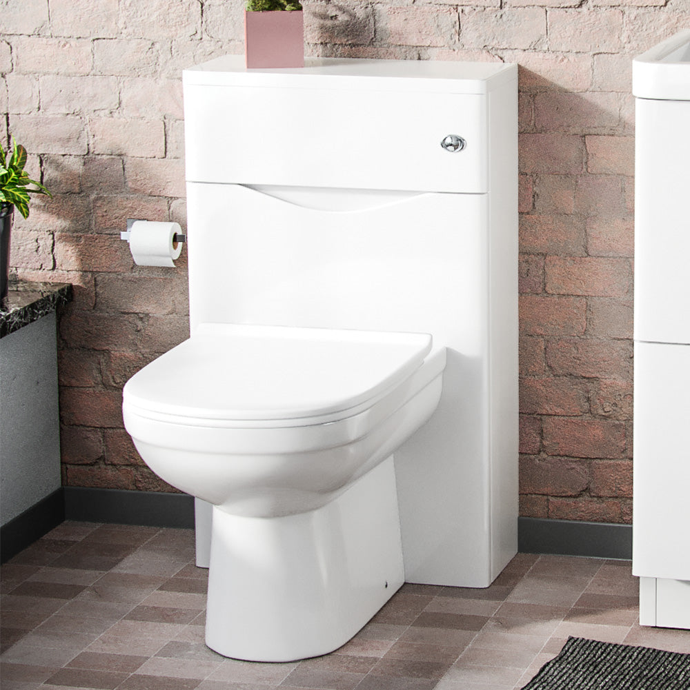 Merton Modern Back To Wall Toilet Pan and WC Unit Soft Close Seat White