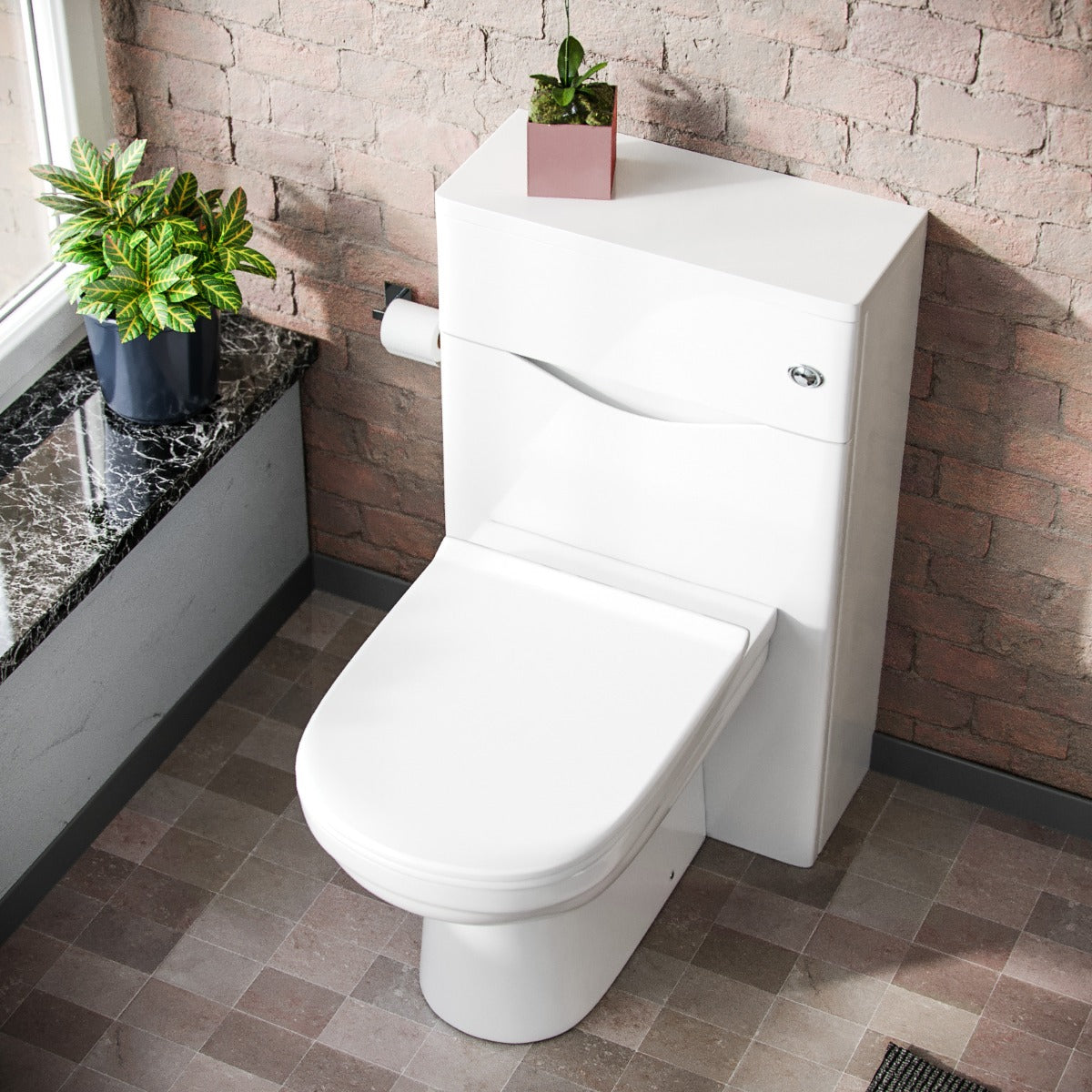Merton Modern Back To Wall Toilet Pan and WC Unit Soft Close Seat White