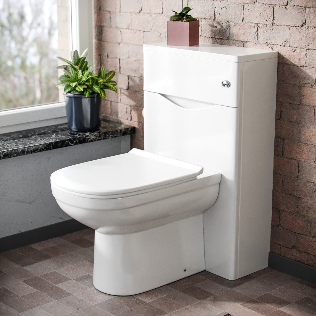 Merton Modern Back To Wall Toilet Pan and WC Unit Soft Close Seat White