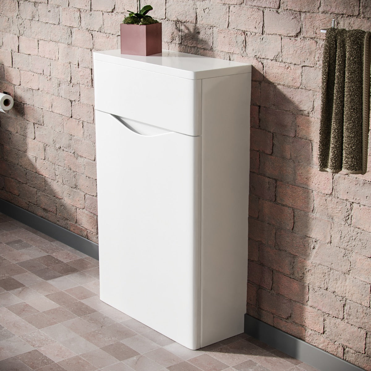 Merton 500mm Modern Back To Wall WC Unit BTW Bathroom Furniture White