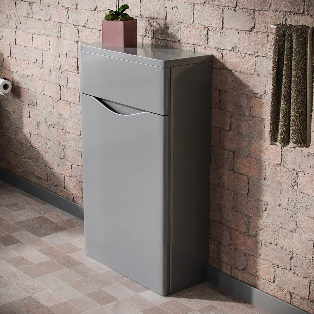 Merton 500mm Modern Back To Wall WC Unit BTW Bathroom Furniture Grey