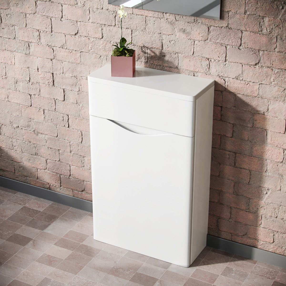 Merton 500mm Modern Back To Wall WC Unit BTW Bathroom Furniture White