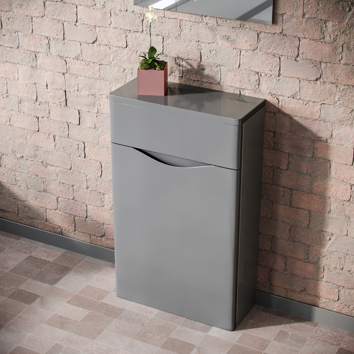 Merton 500mm Modern Back To Wall WC Unit BTW Bathroom Furniture Grey
