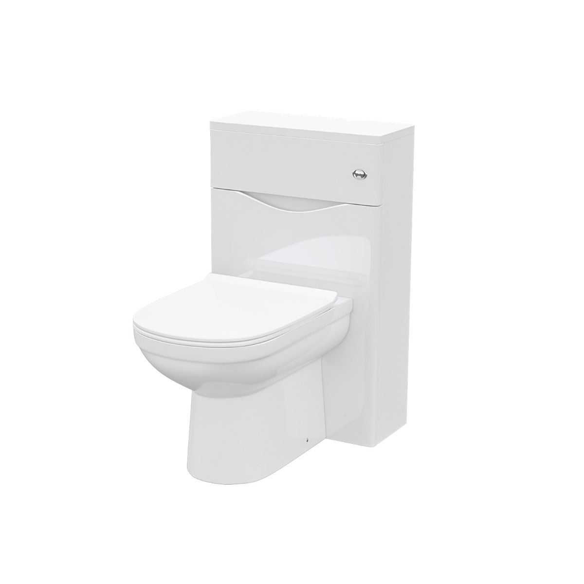 Merton 500mm 2 Drawer Vanity Basin Unit, WC Unit & Elso Back to Wall Toilet White