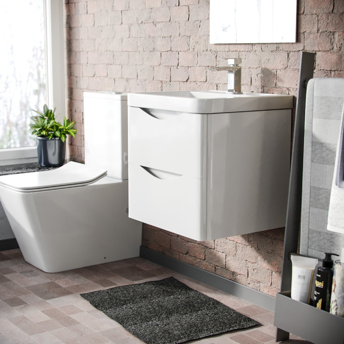 Merton 500mm Wall Hung Basin Vanity Unit White