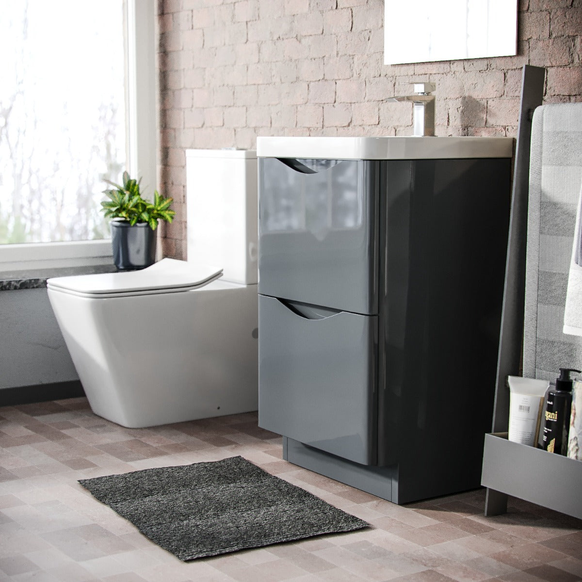 Merton 500mm Floorstanding Basin Vanity Unit Grey