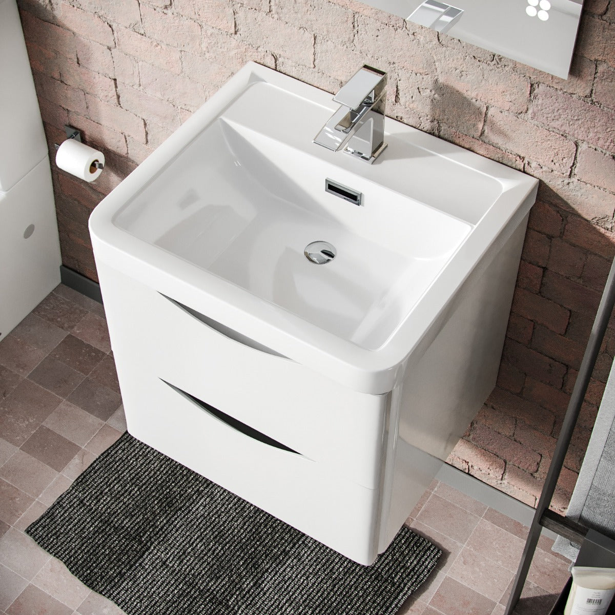 Merton 500mm Wall Hung Basin Vanity Unit White