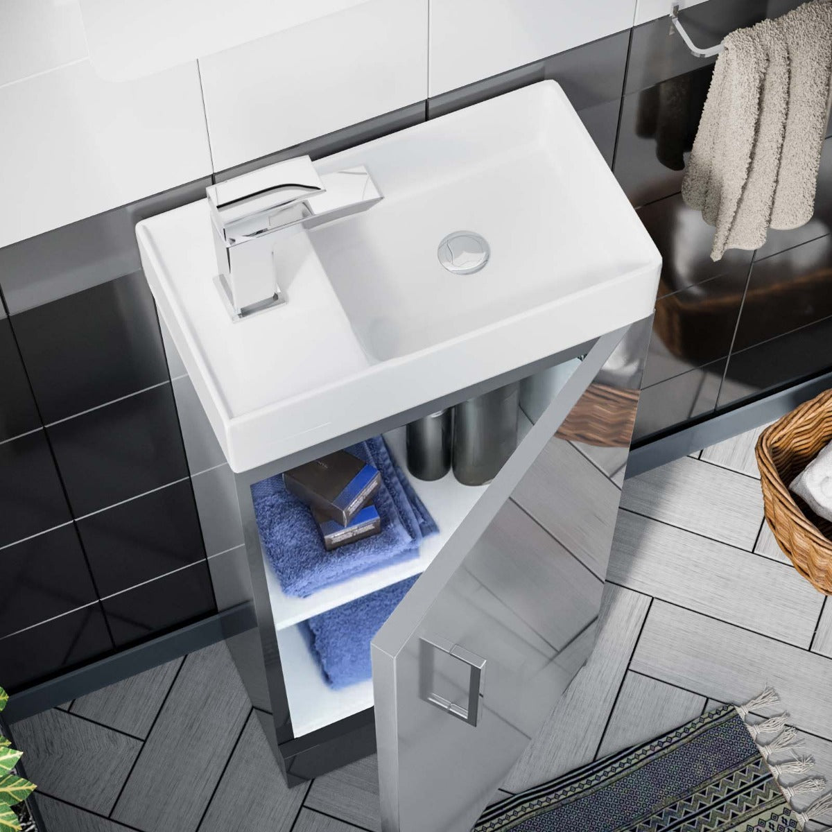 Nanuya 400mm Light Grey Vanity Unit and WC Toilet Pan