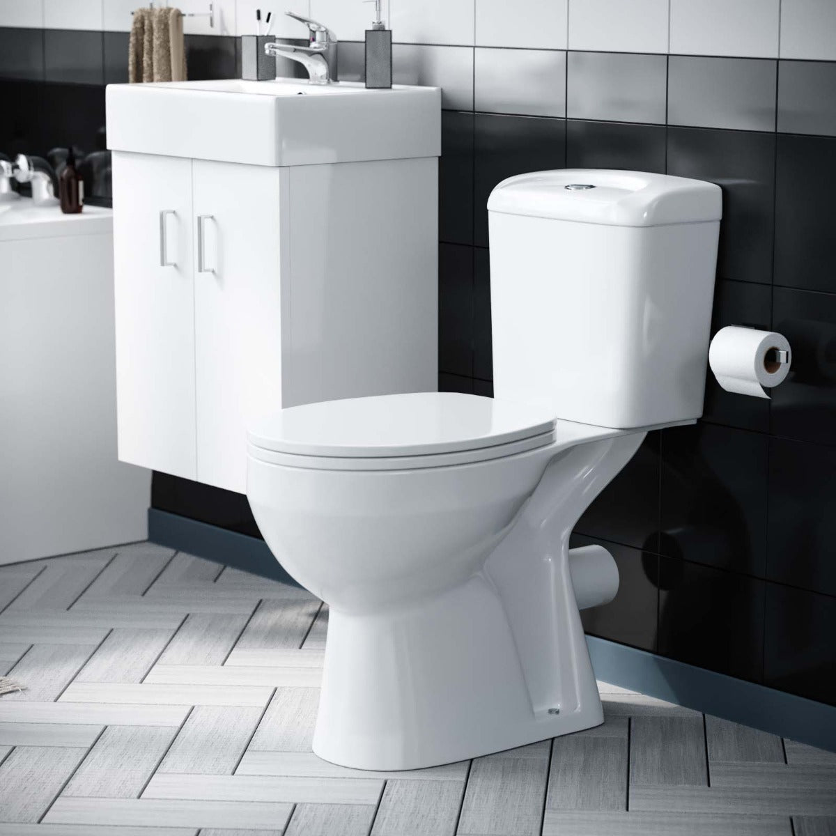 Nanuya Bathroom Suite 450 Wall Hung Vanity & WC Toilet Pan