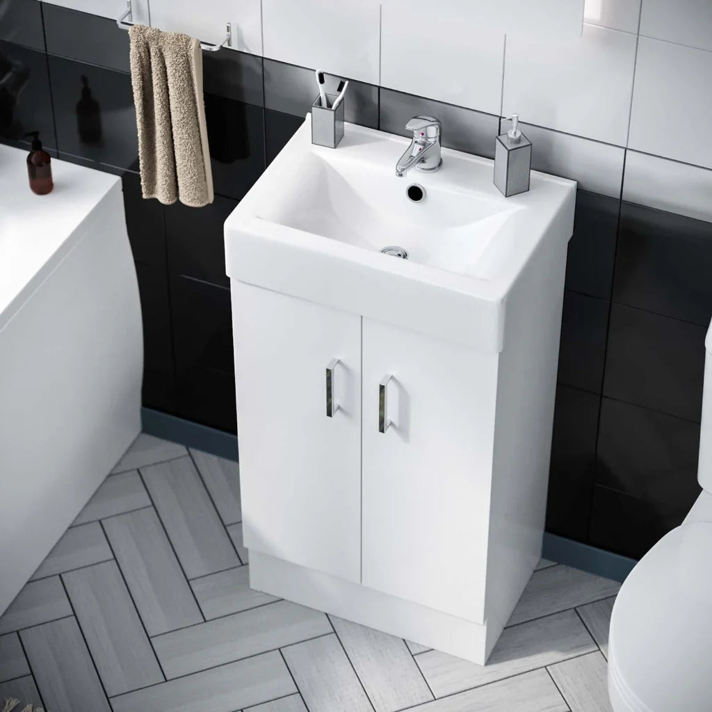 Nanuya Bathroom Suite 450 Flat Pack Vanity & WC Toilet Pan