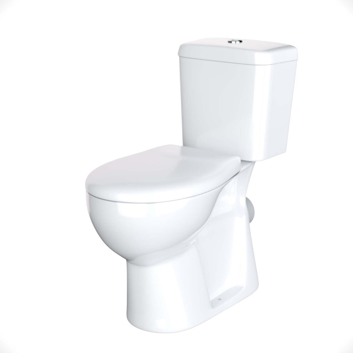 Close Coupled Round Toilet with Seat White