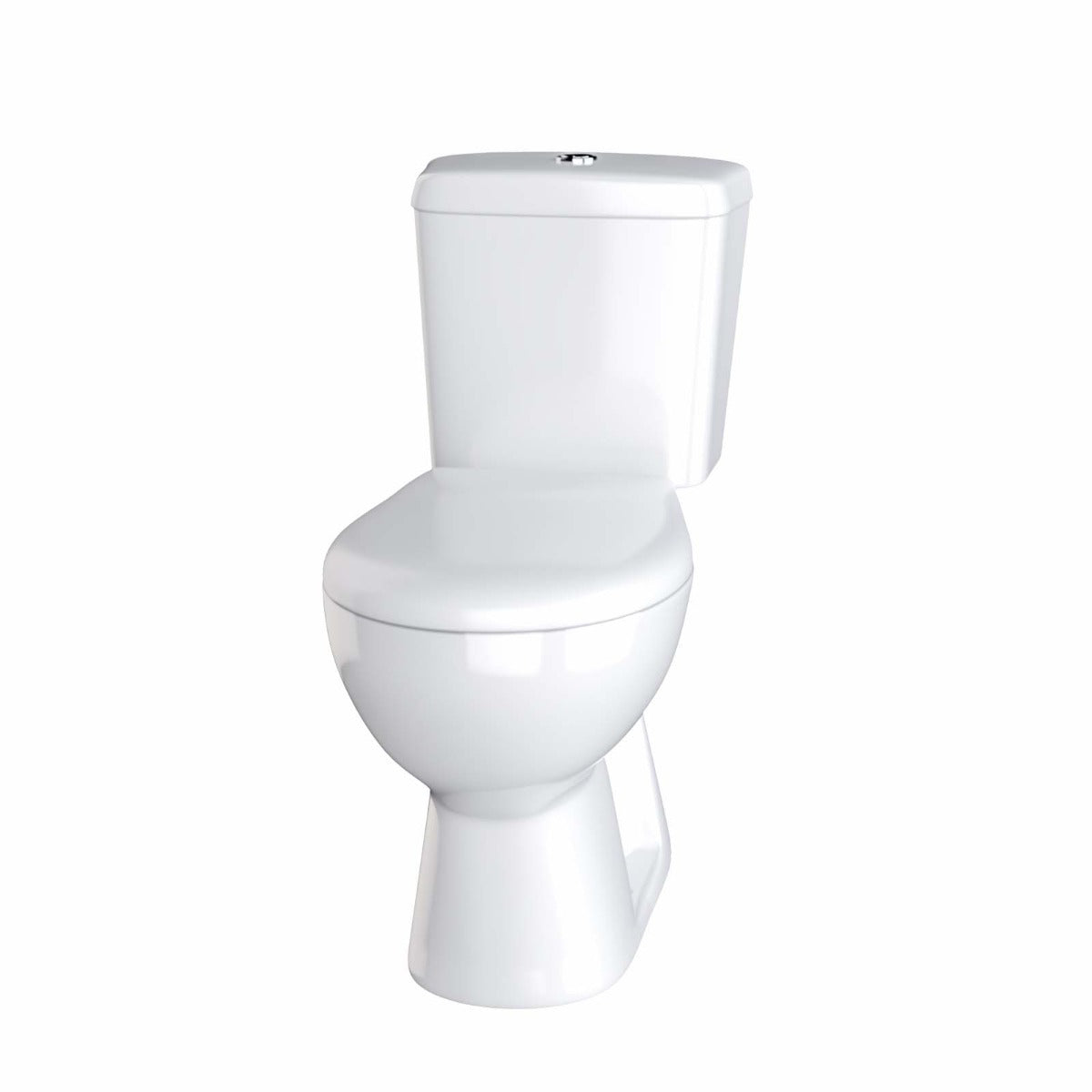 Close Coupled Round Toilet with Seat White
