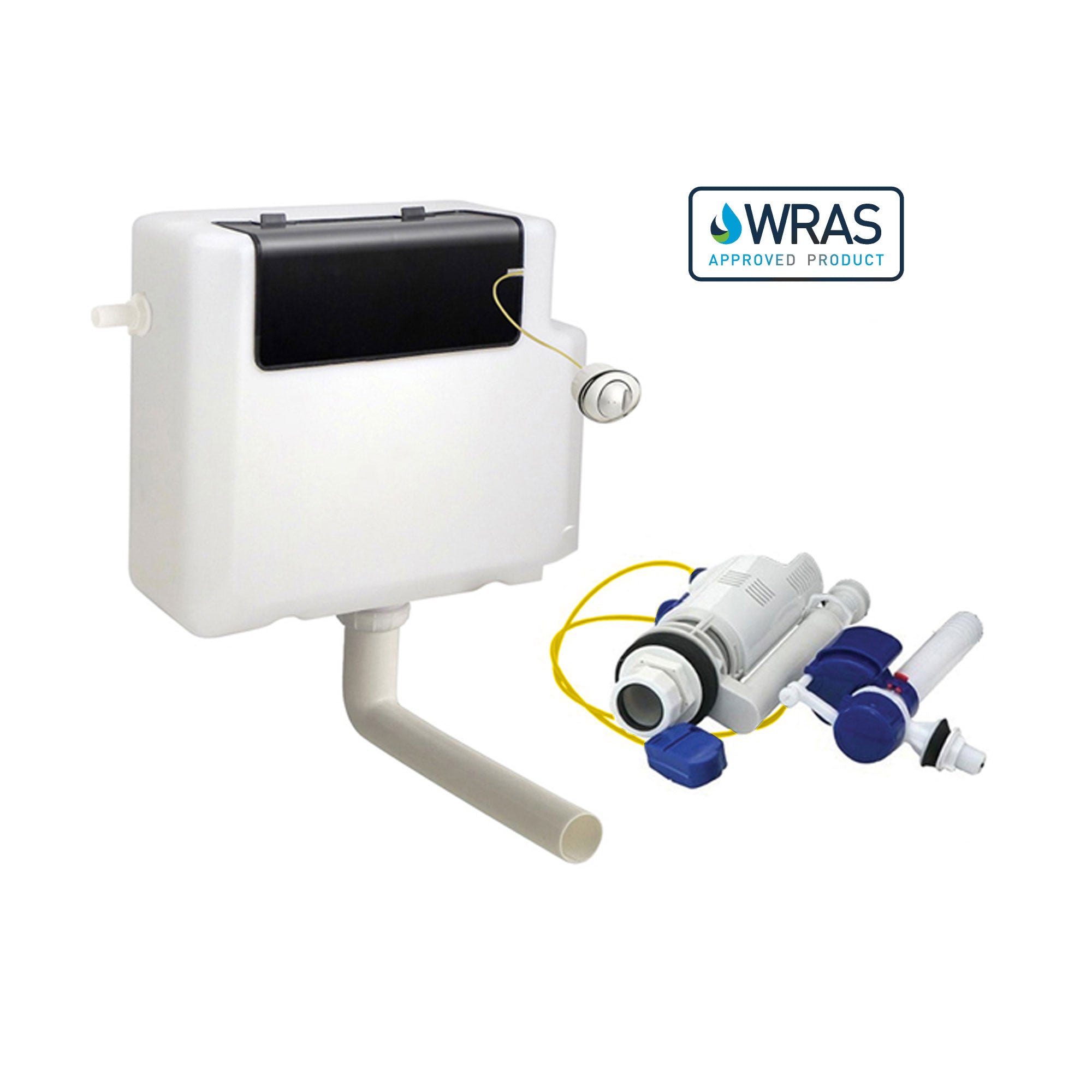 Norewood 650mm Gloss White Basin Vanity Unit, BTW Toilet WC Unit, Waterfall Mixer Tap & Waste Bathroom Furniture Set