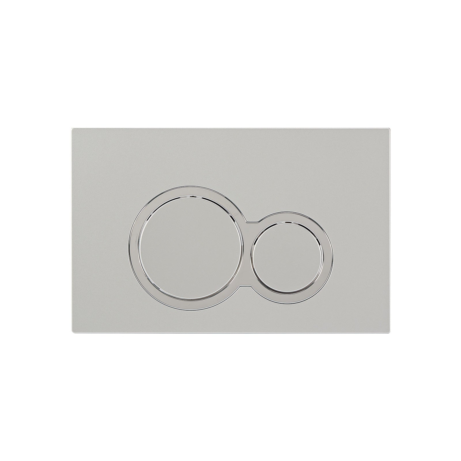 Alloy material of two pushable flush buttons for toilet panels