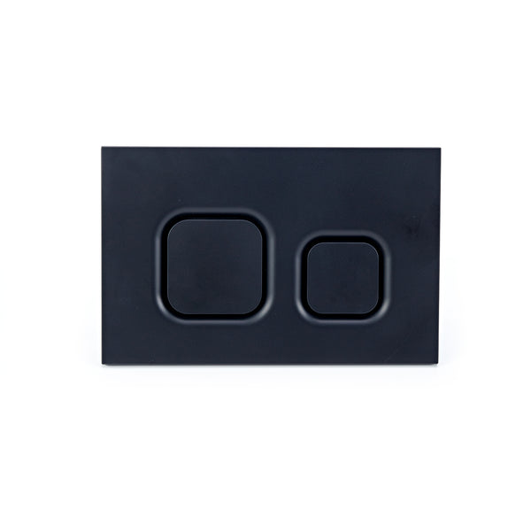 Matt Black Square Button Dual Flush Plate