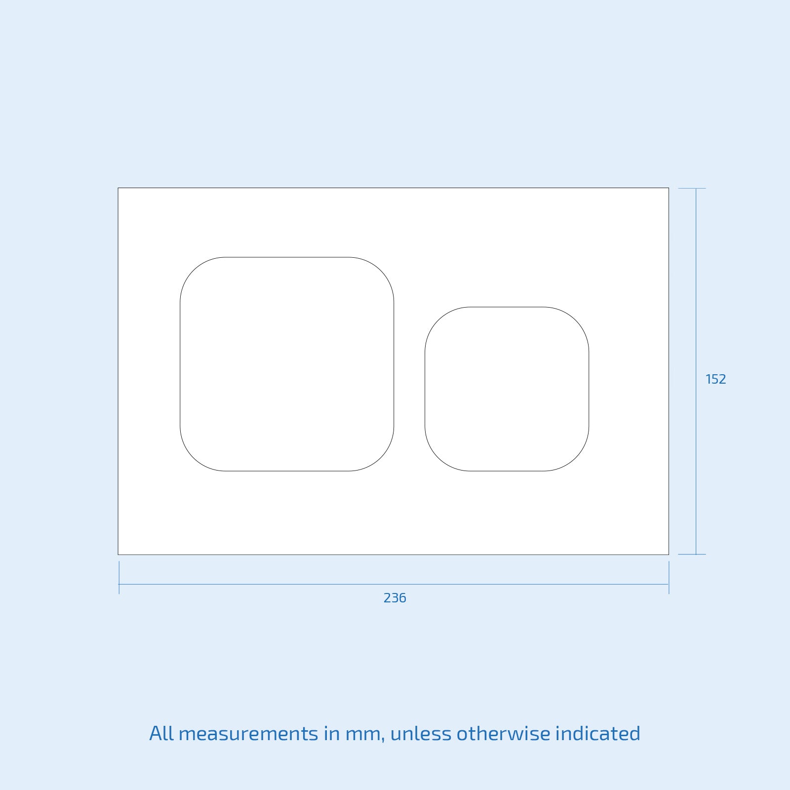 Brushed Brass Square Button Dual Flush Plate