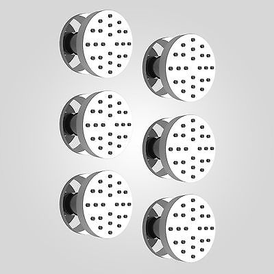 Flora 3 way 3 dial Round Concealed Thermostatic Mixer Valve, Body Jets, Shower head and handheld