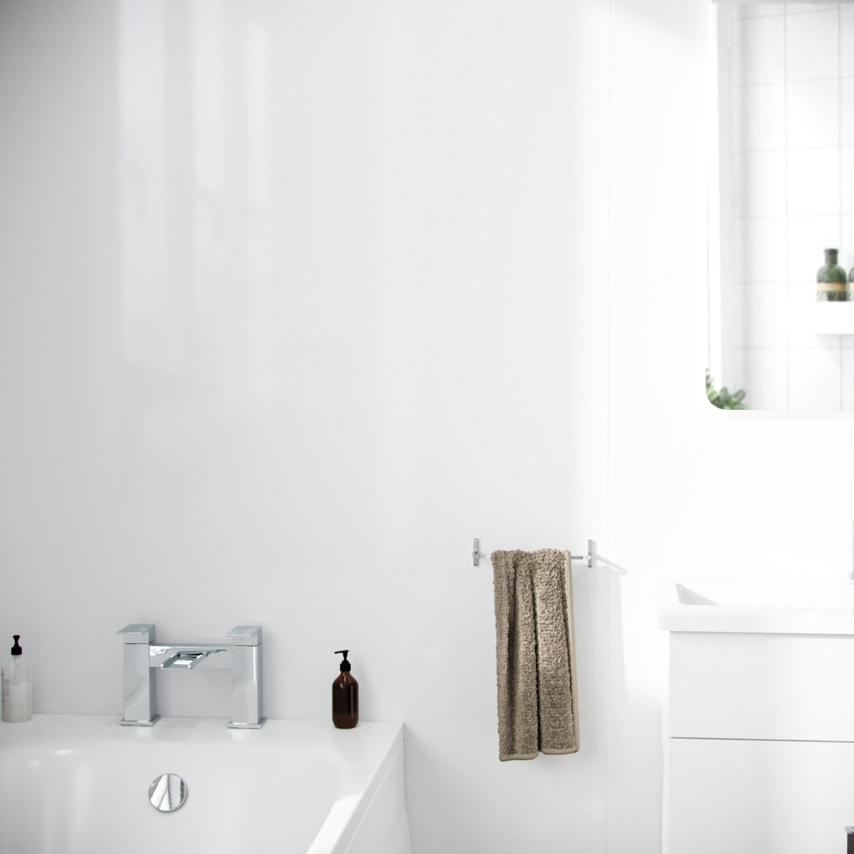 Gloss White PVC Shower Wall Panel 1000mm X 2400mm X 10mm