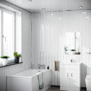 Gloss White Silver PVC Shower Wall Panel 200mm x 2700mm x 6mm (Pack Of 5)