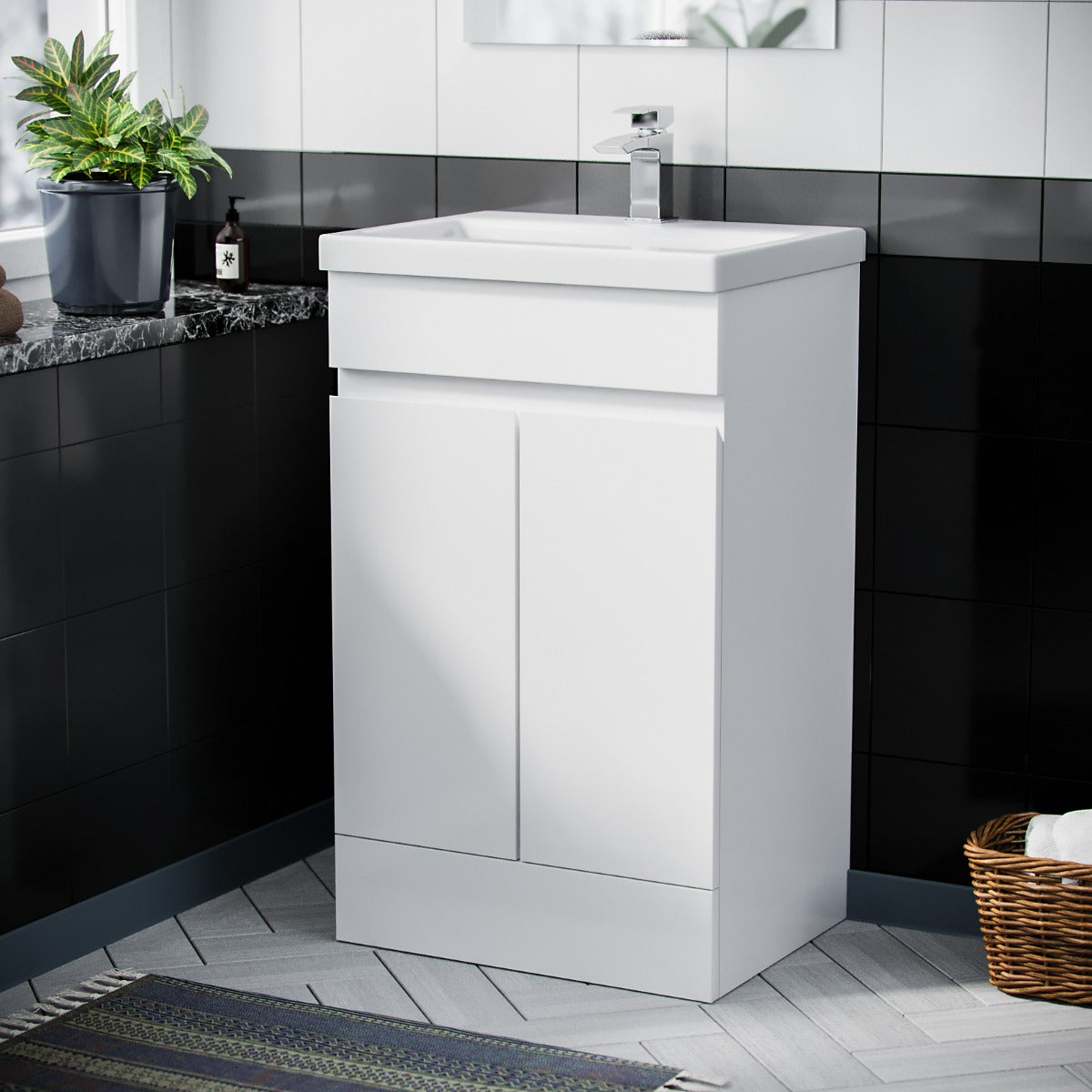Alaska 500mm Floorstanding Vanity Basin Unit White