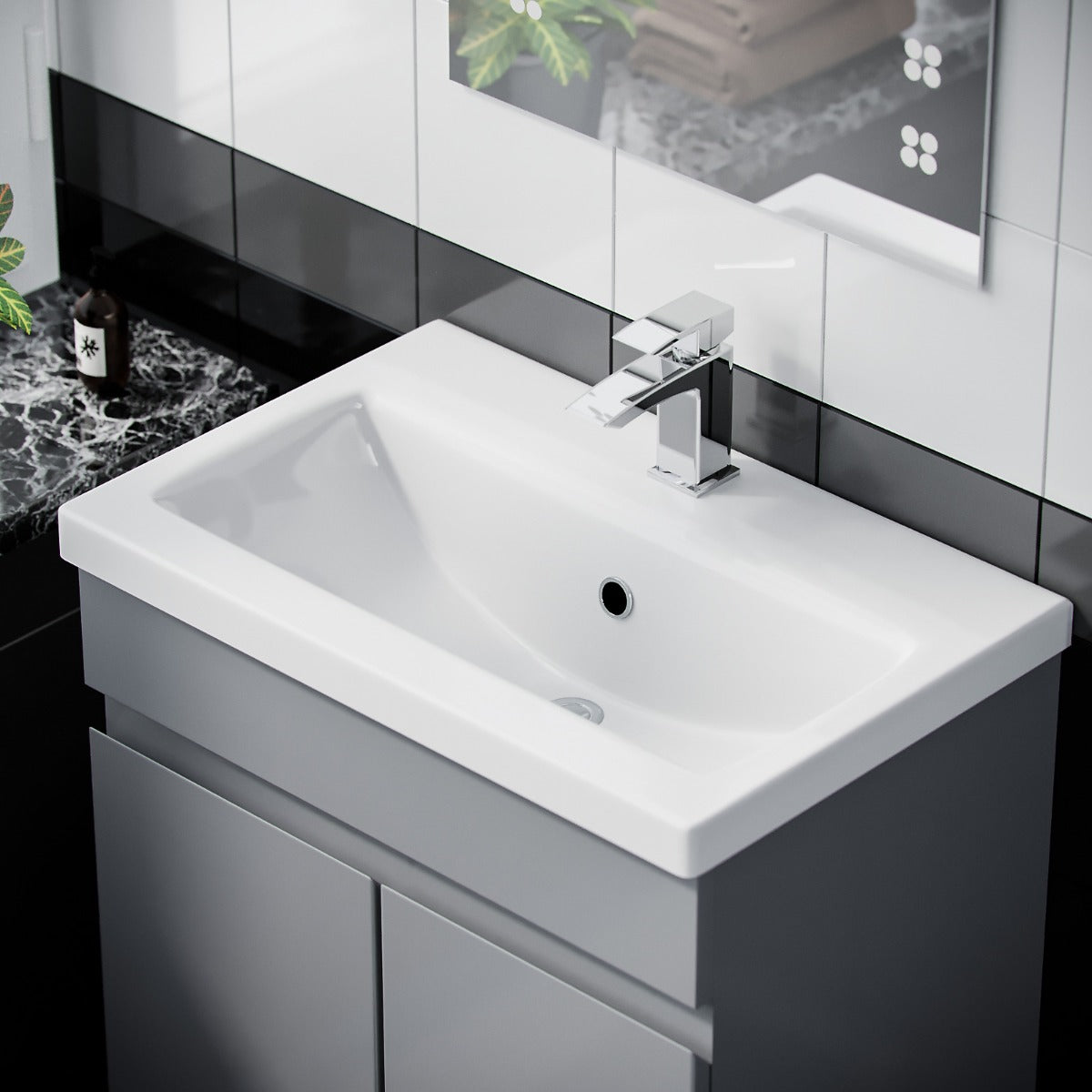 Alaska 500mm Grey Vanity Cabinet and Basin Sink Unit Bathroom Floor Standing