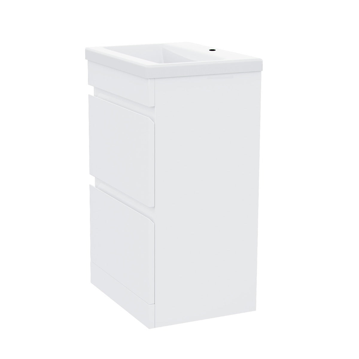 Alaska White 500mm PVC 2 Drawer Vanity Cabinet & Basin Sink Unit Floor Standing