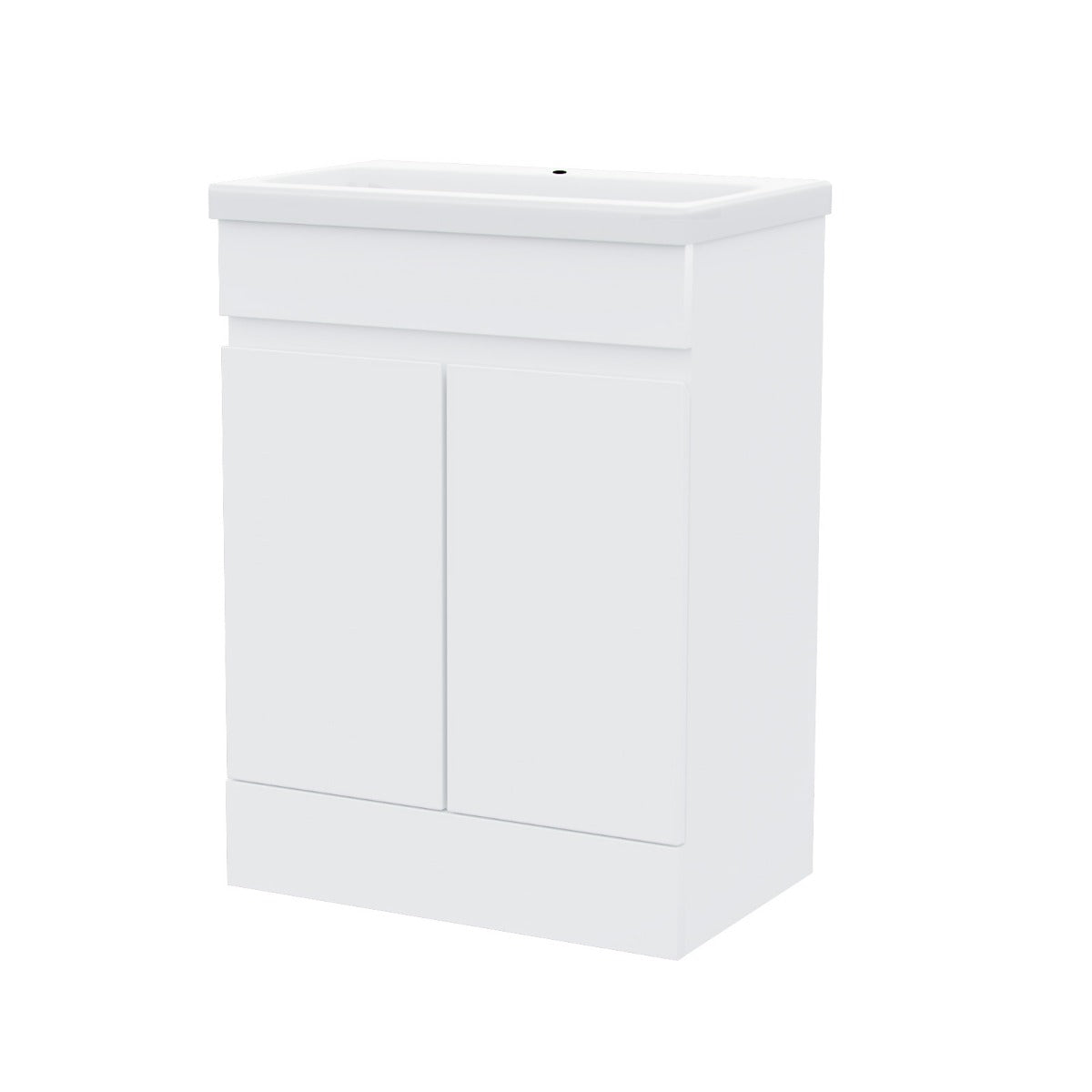 Alaska 600mm White Vanity Cabinet and Basin Sink Unit Bathroom Floor Standing