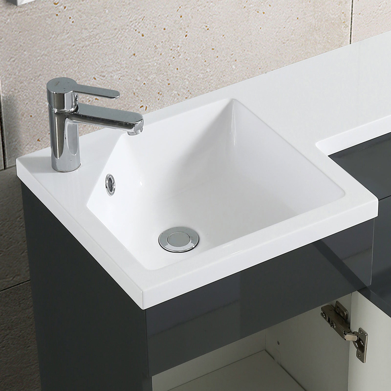 Manifold Grey 900mm Left Hand Vanity Basin Back To Wall Toilet