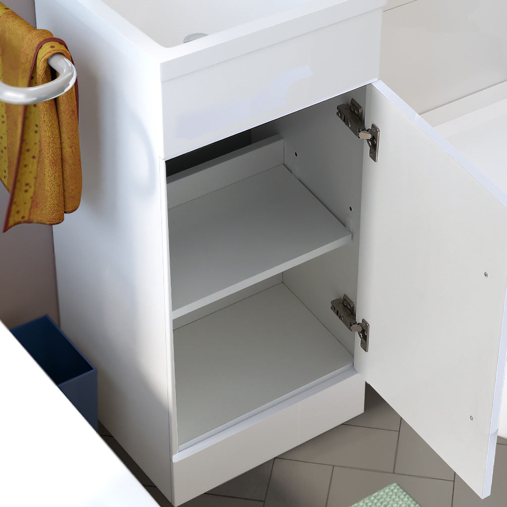 Alaska Left Hand 900mm Vanity Basin Unit, WC Unit & Chem Back to Wall Toilet White