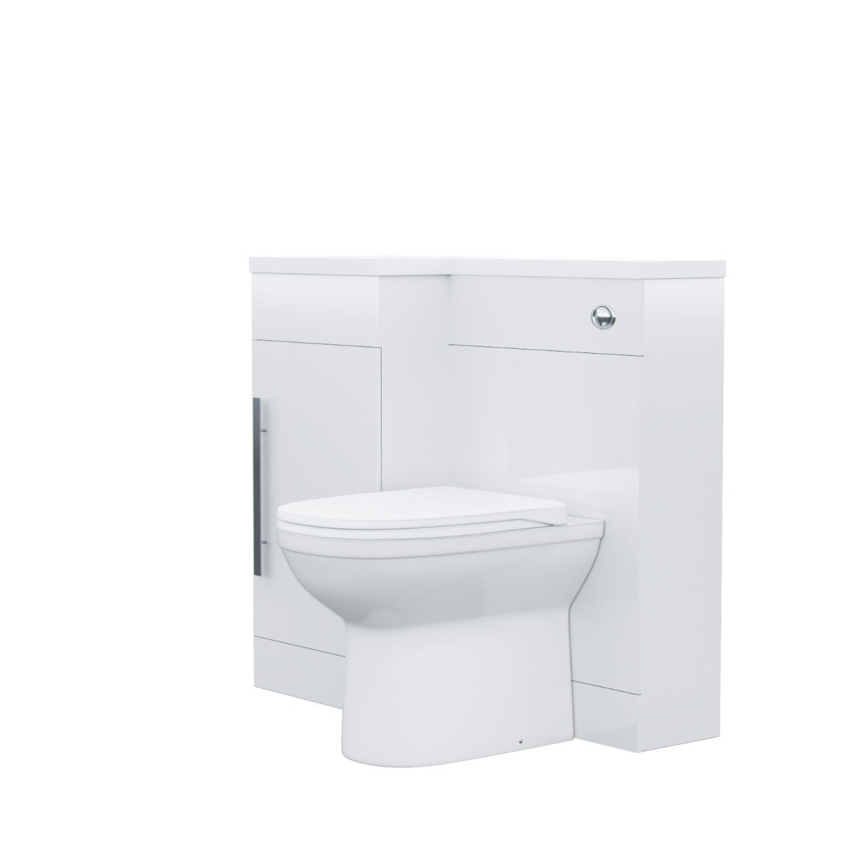 Alaska Left Hand 900mm Vanity Basin Unit, WC Unit & Chem Back to Wall Toilet White